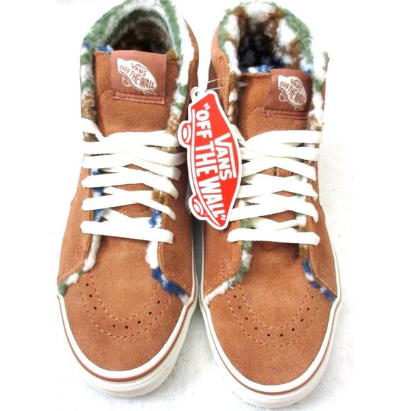 Vans Women's Sk8-Hi Suede Sherpa Sunburn Brown Marshmallow Shoes Size 6 NIB - Picture 3 of 5